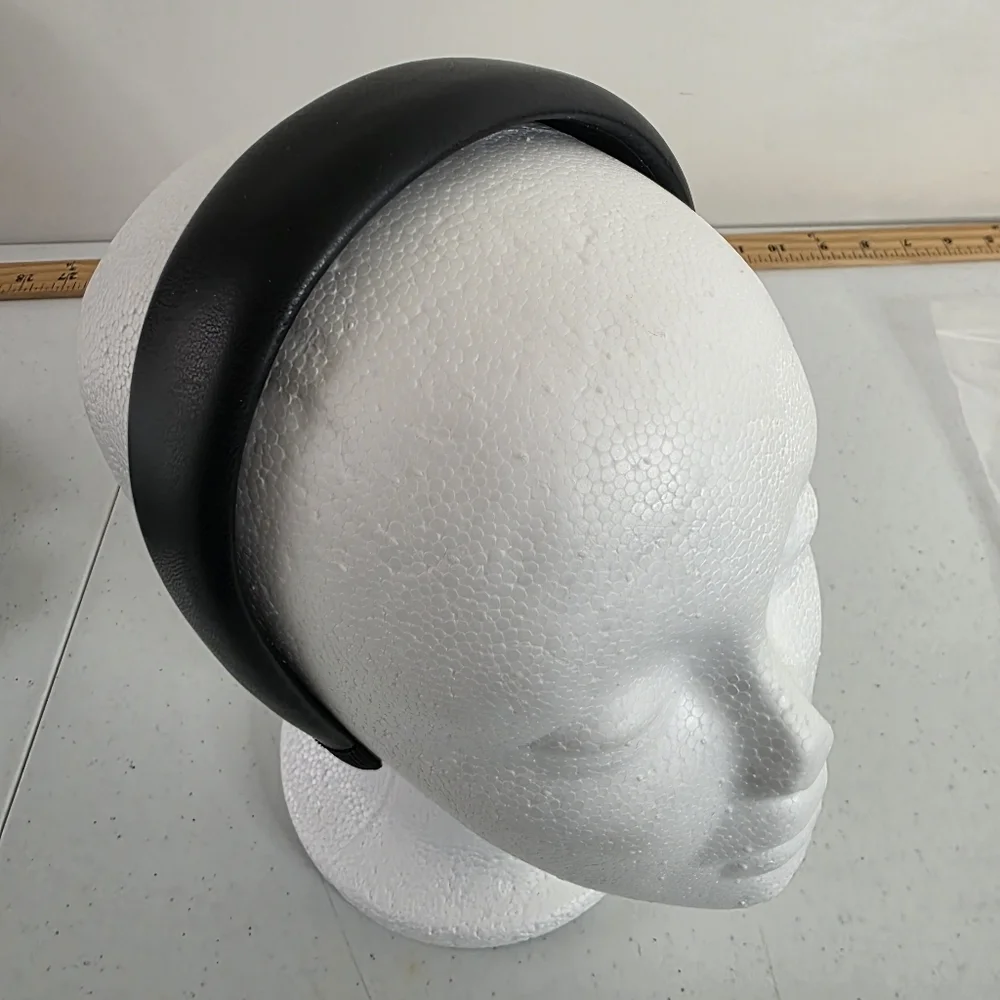 Shashi Lilith Black Headband Cushioned Faux Leather NEW